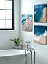 Seascape Wall Art Blue Ocean Canvas Print Sea View Theme Sunset Beach Nature Scenery Pictures with Frame for Living Room Bathroom Bedroom Decoration