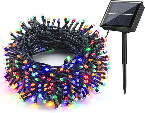 Joomer Solar String Lights, 105ft 300 LED 8 Modes Outdoor String Lights Waterproof Fairy Tree Lights for Garden, Patio, Fence, Balcony, Outdoors (Multicolor)