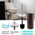 Papillon Bathroom Accessories Set-6 Piece Plastic Gift Set Toothbrush Holder,Toothbrush Cup,Soap Dispenser,Soap Dish,Toilet Brush Holder,Trash Can,Tumbler Straw Set Bathroom (Coffee)