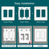 Treatlife Screwless Decorator Wall Plates, Standard Size 2-Gang/3-Gang Light Switch Plate, Outlet Covers, White 5 Pack (2-Gang Wall Plates 3 Pack & 3-Gang Wall Plates 2 Pack)