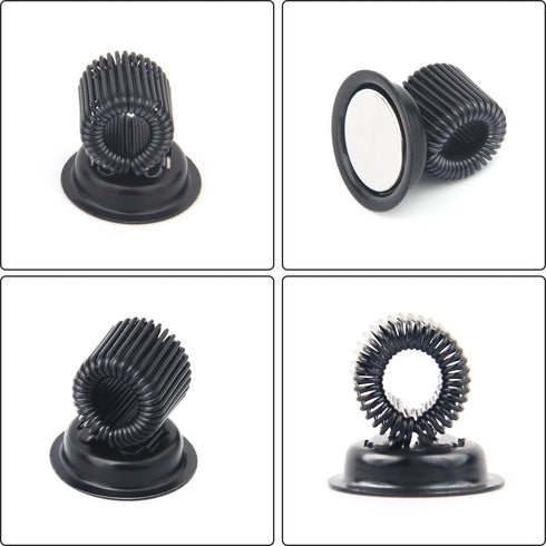 (4 Pack) Magnetic Pen Holder Clip, Stainless Pen Holder Clip with Adjustable Spring Loop, Magno Magnetic Pencil Holder for Refrigerator Whiteboard Erase Board and Bulletin Board Map - Black