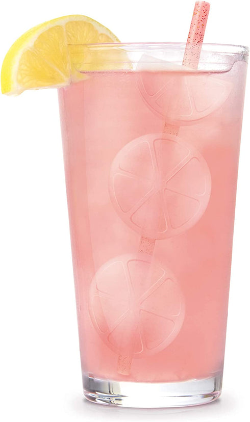 Genuine Fred Mold Ice Tray and Straws, Standard, Pink