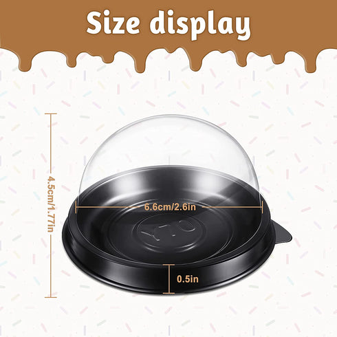 150 Sets Clear Plastic Mini Cupcake Container Clear Plastic Mini Cupcake Boxes Dome Muffin Single Container Box for Cheese Pastry Dessert Mooncake