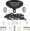 Kocent Heavy Duty Canopy Kit and 6 feet Pendant Light Fixture Chain for Chandelier or Swag Light Fixtures, Maximum Fixture Weight of 50 Pounds ,5 Inches Diameter, Vintage Black (Black1)