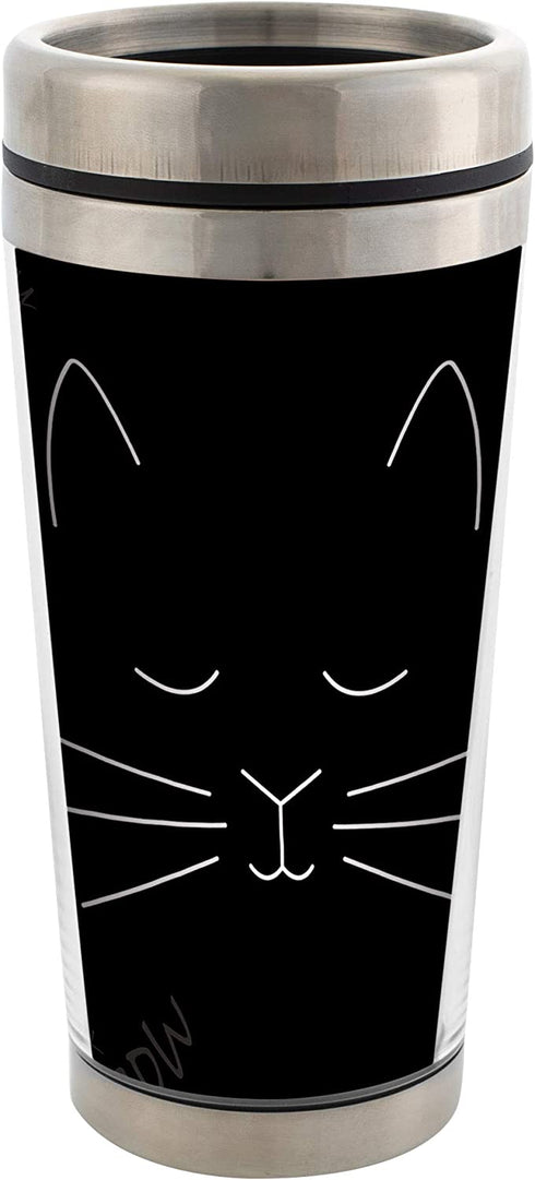 Cat Face Stainless Steel 16 oz Travel Mug with Lid