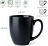 AmorArc Coffee Mugs Set of 6, Ceramic coffee mugs with large handle for Men Women friends, 16oz Coffee Mugs for Coffee,Tea,Latte,Cocoa. Easy to Hold&Clean, Dishwasher&Microwave Safe, Matt Black