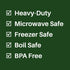 8" X 12" Zipper Quart Bags - Black Back Clear Front - 50 count