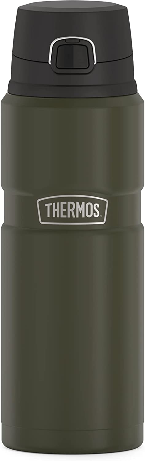 THERMOS Stainless King Vacuum-Insulated Drink Bottle, 24 Ounce, Matte Green