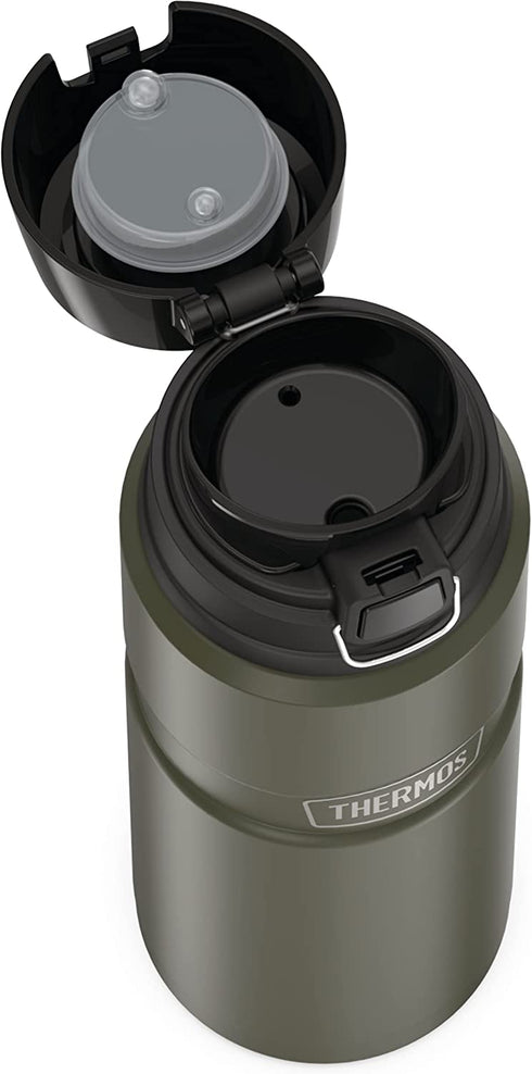 THERMOS Stainless King Vacuum-Insulated Drink Bottle, 24 Ounce, Matte Green