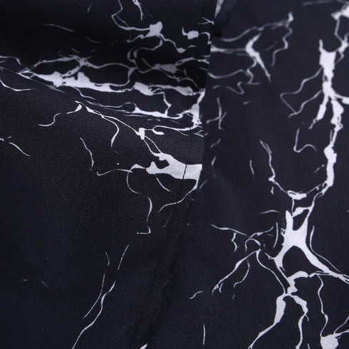 MAG Black Marble Full Size Super Soft Microfiber Bed Sheet 4PC Marble Bedding Sheet Set with 1 Flat & 1 Fitted Sheet with 2 Pillow Shams , 12? Deep