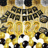 DUILE 72pc/set Happy New Year Decorations 2022 New Years Eve Party Decorations Supplies Include Paper Flower New Year Banner Balloons Curtains Foil Star Balloons for Happy New Year Party