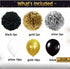 DUILE 72pc/set Happy New Year Decorations 2022 New Years Eve Party Decorations Supplies Include Paper Flower New Year Banner Balloons Curtains Foil Star Balloons for Happy New Year Party