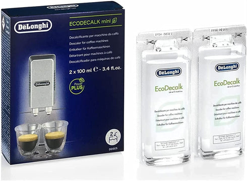 De'Longhi EcoDecalk Descaler, Eco-Friendly Universal Descaling Solution for Coffee & Espresso Machines, 2-Pack (1 use per pack)