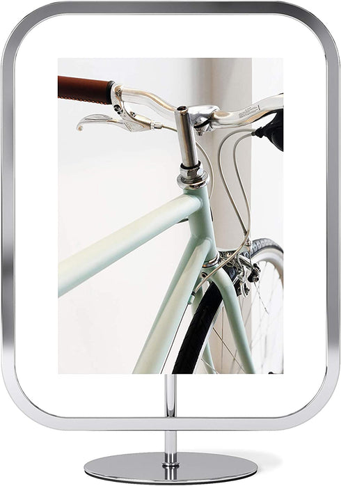 Umbra Infinity Picture Frame, Floating Photo Display for Desk or Wall, 5x7, Chrome