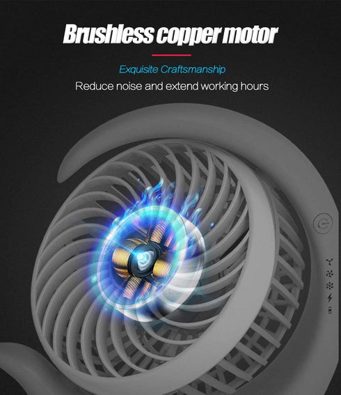 viniper Battery Operated Fan, Small Desk Fan : 3 Speeds & 8-24 Hours Longer Working, 180° Rotation, Optimised Portable USB Rechargeable Fan , Small but Mighty, Strong Wind (6.2 inch, White)
