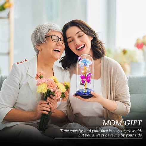 Gifts for Women Mom Wife Grandma Her Girlfriend Birthday Anniversary Wedding Present Unique Gifts for Sister Friend Butterfly Galaxy Forever Glass Rose Flower Light
