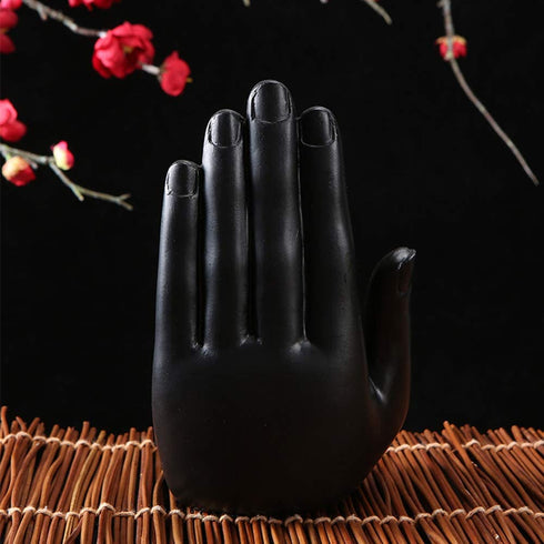 Resin Palm Buddha Statue?Buddha Sitting in Hand Statue,Meditating Thai Buddha,Home Decoration Buddha Statue?Suitable for Hallway, Bedroom, Living Room and Other Places