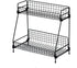 2-Tier Bathroom Countertop Organizer -Cosmetic Organizer- Makeup Organizer Holder for Bathroom -Kitchen Organizer Storage Wire Shelves Basket (Black)