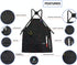 Master Chef Apron for Men Professional Waterproof Heavy Duty Black Cooking Apron for BBQ Grill Kitchen Apron for Women with Pockets M to XXL Size men's apron