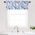 Haperlare Blue Leaf Flower Printed Valance Curtains for Kitchen Cafe Curtains, Floral Print Bathroom Window Curtains, Multi Color Window Treatment, 54" x 15", Navy Blue/Light Blue