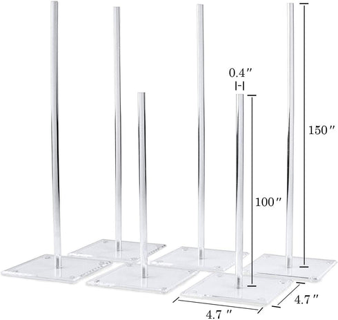 weddingwish Acrylic Donut Stands Clear Donut Bagels Display Stand Holder?Bagels Holder Doughnut Display Stand Tower for Wedding Birthday Treat Parties, Class Reunion, Children's Birthday Party,6 PCS