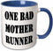 3dRose One Bad Mother Runner Two Tone Mug, 11oz, Blue