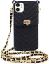 Fusicase for iPhone 11 Wallet Case with Neck Strap Crossbody Strap Lanyard Handbag Wrist Strap Protective Cover Credit Card Holder Slot Purse for Girls Women Silicone Case for iPhone 11 Black