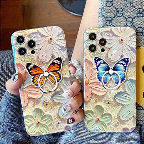 Butterfly Phone Ring Stand Holder ,Butterfly Phone Ring Holder Kickstand 360 Rotation Finger Ring Stand Phone Grip Compatible with iPhone,Samsung,LG,Sony,HTC and More(Butterfly Phone Ring Stand)