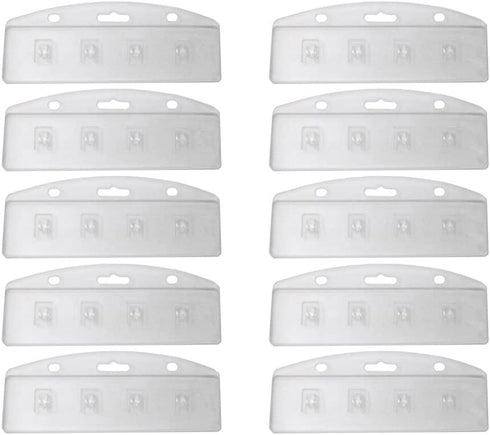Honbay 10pcs Clear Horizontal Frosted Rigid Plastic Half Card Badge Holders