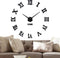 VANGOLD Large 3D DIY Wall Clock Roman Numerals Clock Frameless Mirror Surface Wall Sticker Home Decor for Living Room Bedroom