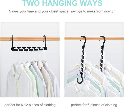 Smartor 20-Pack Space Saving Hangers, Cascading Wonder Magic Hangers, Closet Organizers and Storage, Clothes Organizer, Space Saver Closet Organization Hangers, Black