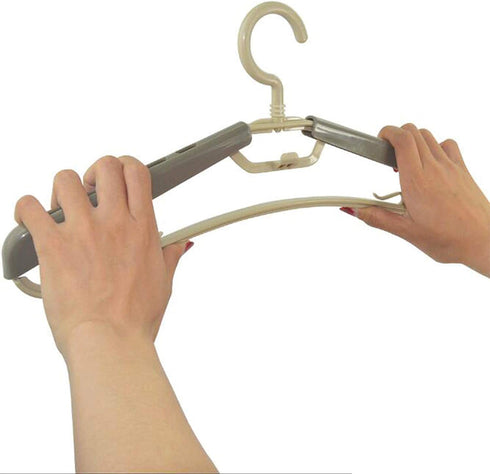 BonDream 6-Pack Heavy Duty Plastic Extra-Wide Arm 15"-23"Suits Clothes Hangers with Swivel Hooks,Perfect for Coat,Jacket,Dress,Shirt,Trousers or closet space saving,Grey&Tan