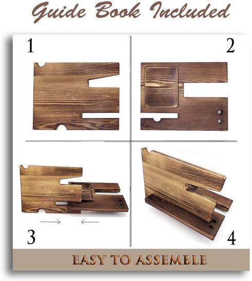 Best Dad Ever - Dad Father Gift from Son or Daughter, Fathers Day Dift, Nightstand Organizer with Coaster, Wooden Desk Docking Station