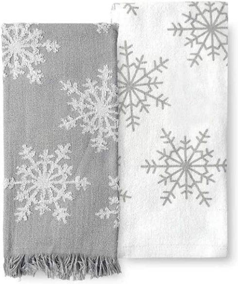 St. Nicholas Square Cozy Snowflake Kitchen Towel Set, 2-Pack