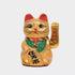 LLDAYU Maneki Neko,Ceramic Electric Golden Feng Shui Lucky Cat Ornament (7 inches), Gold