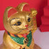 LLDAYU Maneki Neko,Ceramic Electric Golden Feng Shui Lucky Cat Ornament (7 inches), Gold