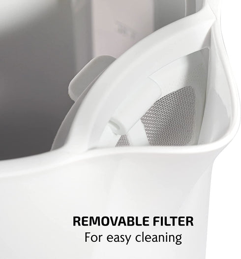 Ovente Electric Hot Water Kettle 1.8 Liter with Prontofill Lid 1500 Watt BPA-Free Portable Countertop Tea Coffee Maker Fast Heating Element with Auto Shut-Off and Boil Dry Protection White KP413W