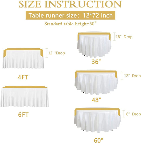 B-COOL Gold Table Runners 4 Pieces 12x72 Inch Gold Party Table Decorations for Rectangle Gold Decor Gold Sequin Runner