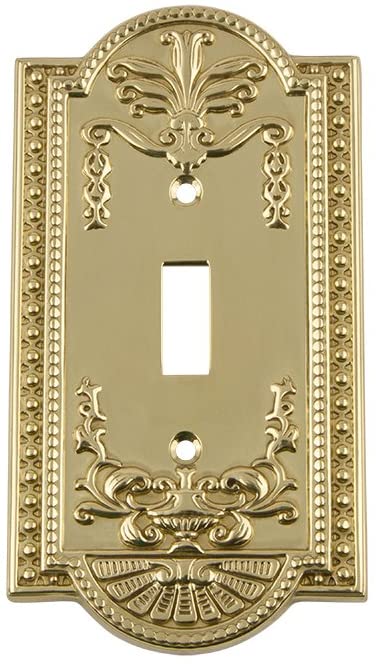 Nostalgic Warehouse 719926 Meadows Switch Plate with Single Toggle, Polished Brass