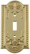 Nostalgic Warehouse 719926 Meadows Switch Plate with Single Toggle, Polished Brass