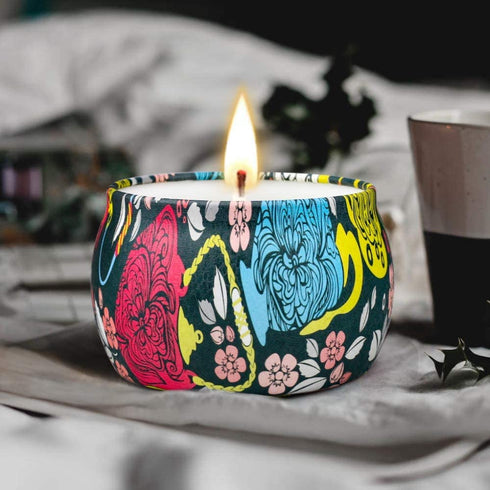 Blooming Flowers Scented Candles Gift Set, Natural Soy Aromatherapy Candles with 120 Hours Burn for Stress Relief, Ideal Gifts for Women for Mother's Day Birthdays Colleagues, 4 Pack