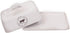 Creative Co-op Stoneware Butter Dish with Cow Decal, 6.75" L, White