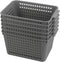 Gloreen Grey Plastic Basket, Weave Storage Baskets Organizer, 6 Packs