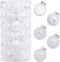 60MM/2.36" Clear Christmas Ornaments Set, 30PCS Shatterproof Decorative Hanging Ball Ornament with Stuffed Delicate Decorations, Xmas Tree Balls for Halloween Holiday Party Thankgivings - White.