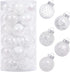 60MM/2.36" Clear Christmas Ornaments Set, 30PCS Shatterproof Decorative Hanging Ball Ornament with Stuffed Delicate Decorations, Xmas Tree Balls for Halloween Holiday Party Thankgivings - White.