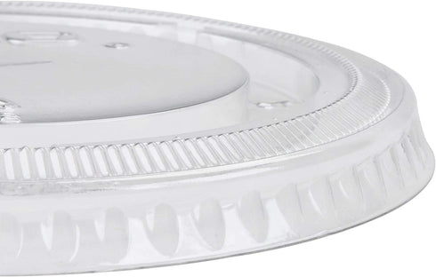 SOLO Cup Company - Ultra Clear Flat Cold Cup Lids f/16-24 oz Cups, PET, 100/Pack