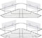 AmazerBath Corner Shower Caddy with Hooks, Adhesive Shower Shelf Stainless Steel, Shower Organizer Wall Mounted for Bathroom, Kitchen, Toilet, Chrome, 2 Pack
