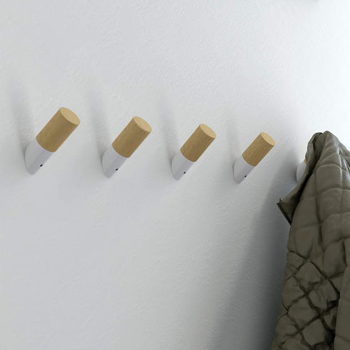 Franklin Brass B41615-PUW-B Modern Slant Hook, 2-1/4", Pine Unfinished & Pure White, 5 Pack