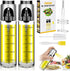 BEYAHELA Oil Spritzer Bottle for Air Fryer 2 Pack with Holder, Oil Mister for Air Fryer, Food Grade Glass Olive Oil Spray Bottle for BBQ Salad Baking Roasting or Grilling Frying BPA Free