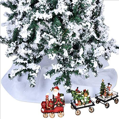 3 Pack Christmas Snow Cover Blankets Soft Fluffy Thick White Cotton Blanket Artificial Fake Holiday Winter Decor For Christmas Tree Skirt Table Runner Village Display Scene Drapes Crafts 15 IN x 10 FT